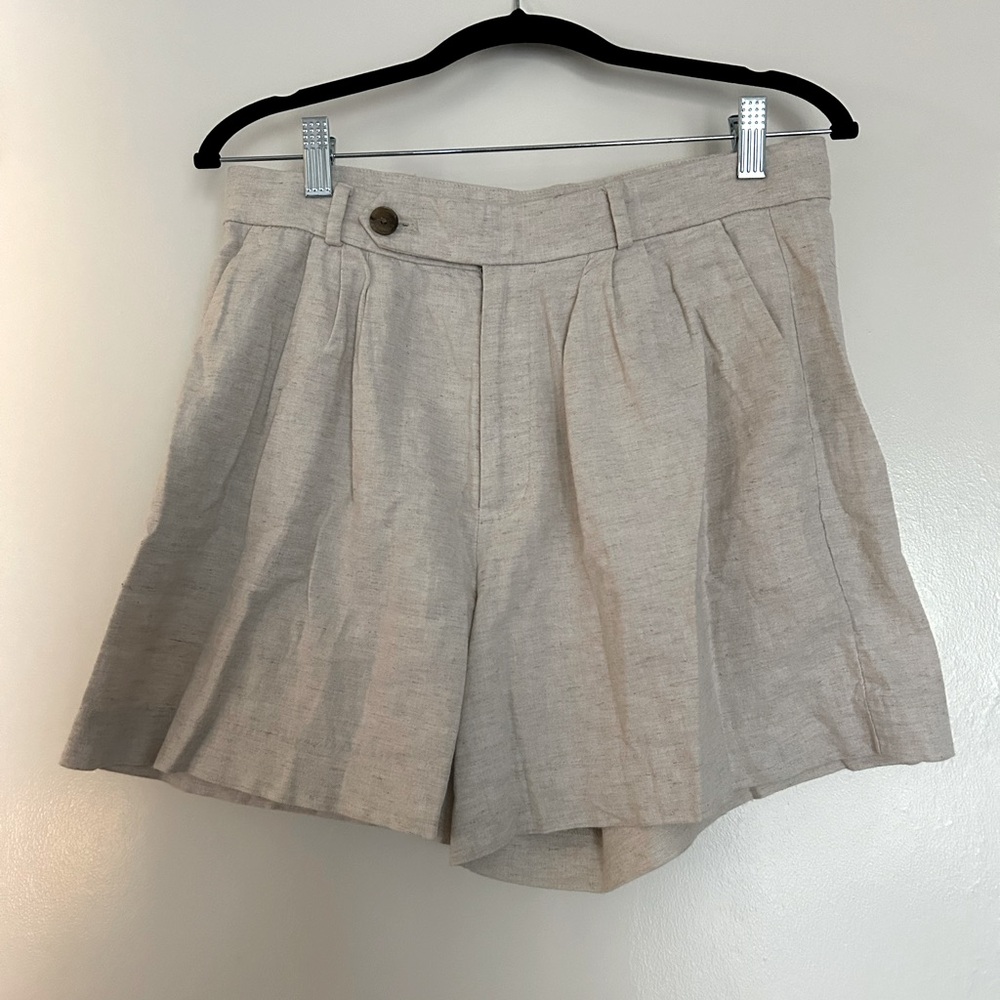 Banana republic linen blend high waisted trouser shorts